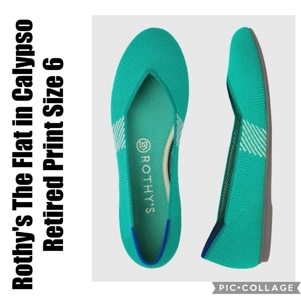 Rothy's Calypso Flats in Green and Blue